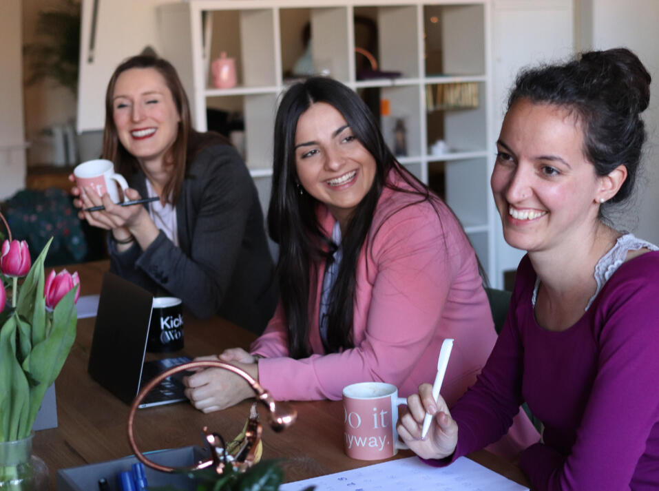 Image 1: Three Women Smiling, Canva, 2022, April 2